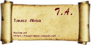 Tausz Absa névjegykártya